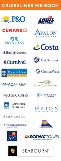 Cruises Direct books for these cruiselines worldwide and within Australia